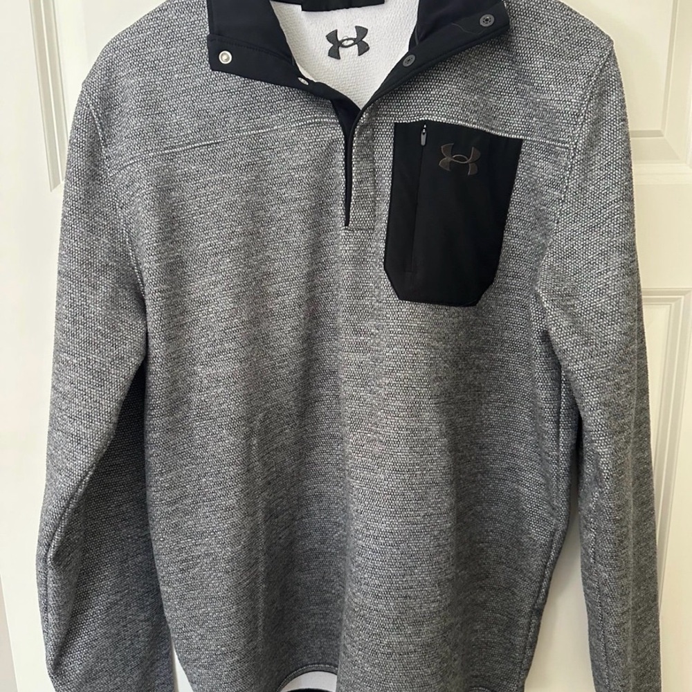 Under Armour Black and Gray ColdGear Jacket-Men’s under armour ColdGear Henley